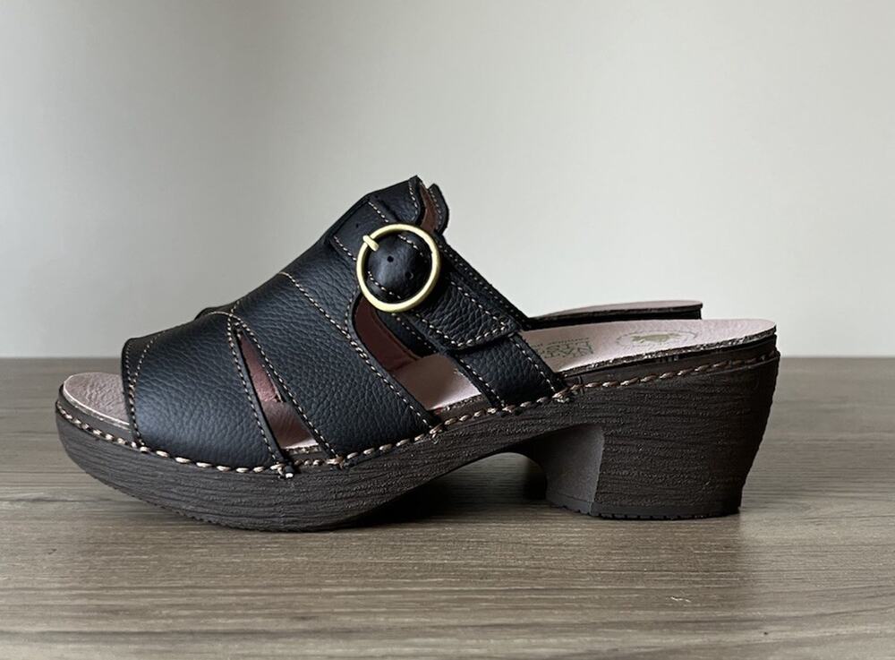 El Natura Lista Womens 39 Slip On Strappy Sandals With Heel Spain UK 6 NWB